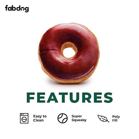 Fabdog Kuddly Kanine Donut Dog Toy Super Squeaky & Durable Fast Food Shaped Poly - Picture 3 of 4